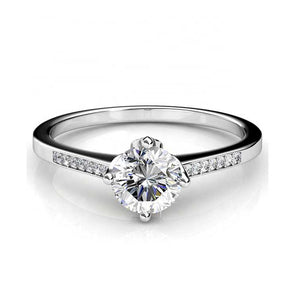 Round Cut channel Setting Cubic Zirconia in 925 Sterling Silver Ring