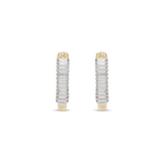 1.0 TCW Baguette Cut Moissanite Huggies Earrings in Gold 6