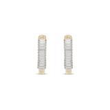 1.0 TCW Baguette Cut Moissanite Huggies Earrings in Gold 6