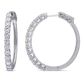 Round Cut Cubic Zirconia in 925 Sterling Silver Earrings 2
