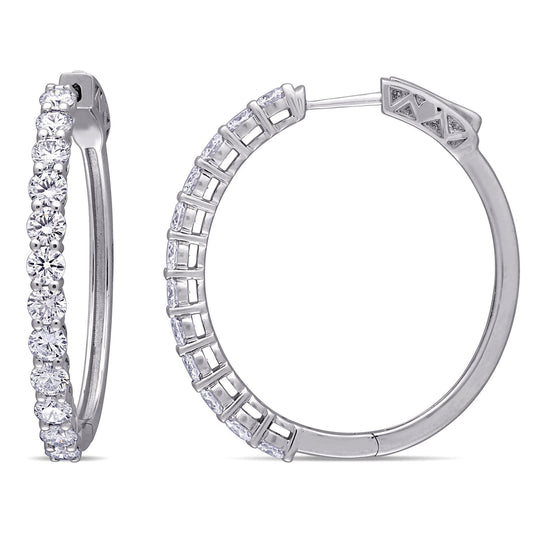 Round Cut Cubic Zirconia in 925 Sterling Silver Earrings 2