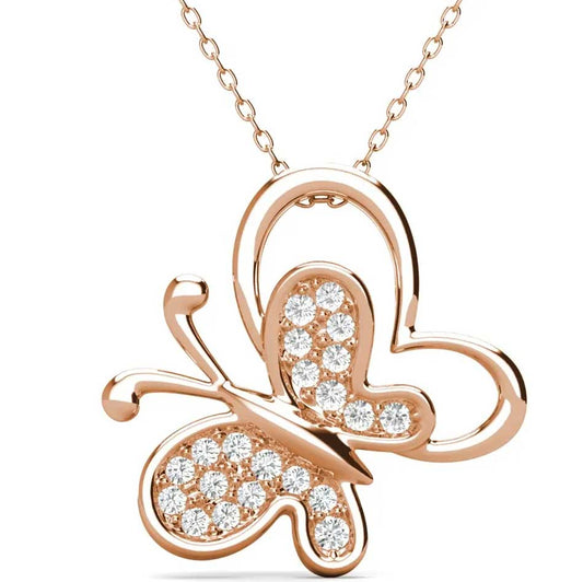 Round Cut Cubic Zirconia in 925 Sterling Silver Necklace 1