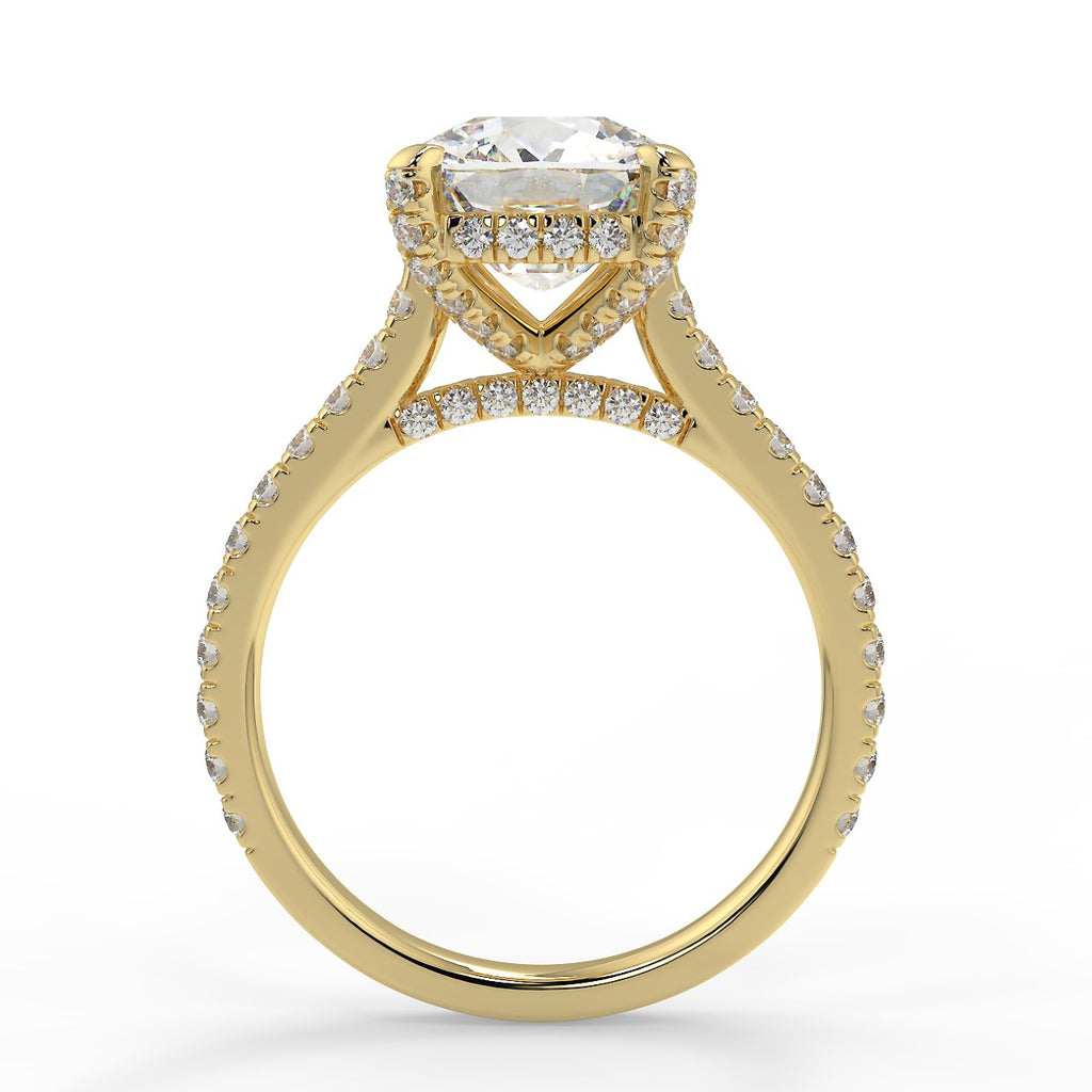 Stunning 2.40 CT Cushion Moissanite Engagement Ring with Hidden Halo & Pave Design 2