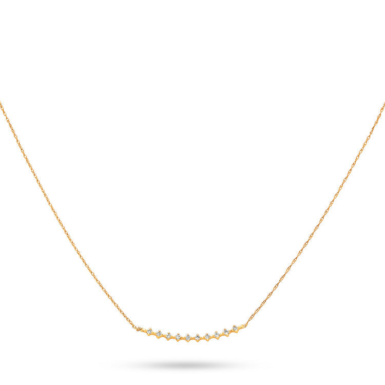 0.50 TCW Round Cut Moissanite Diamond Bar Pendant Necklace in Solid Gold 4