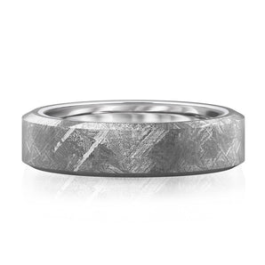 Classic Meteorite Wedding Band for Men's in Solid Gold