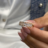 Stunning 0.87 CT Oval Moissanite Stones Bezel Wedding Bands 4