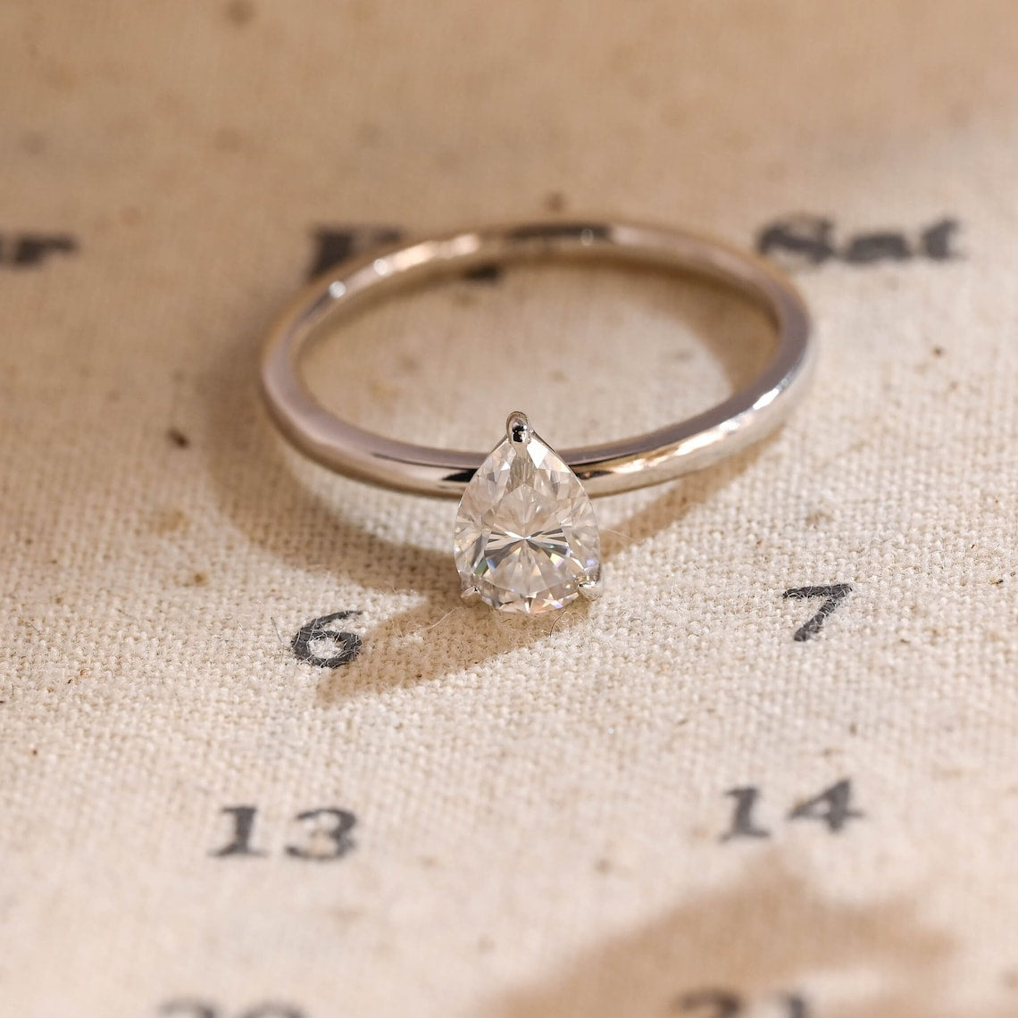Stunning 3.0 CT Pear Moissanite Engagement Ring with Solitaire Design 1
