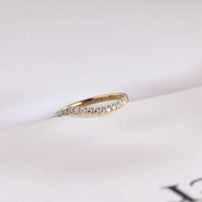Stunning 0.3 TCW Round Moissanite Stones Half Eternity Wedding Band 1
