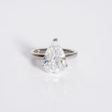 Stunning 3.0 CT Pear Cut Moissanite Engagement Ring with Solitaire Design 1