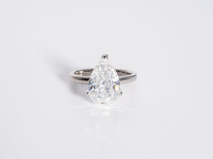 Stunning 3.0 CT Pear Cut Moissanite Engagement Ring with Solitaire Design 1