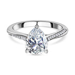 Pear Cut Pave Style Cubic Zirconia in 925 Sterling Silver Ring 1