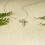 0.50 CT Round Moissanite Diamond Cross Pendant Necklace in Solid Gold 9