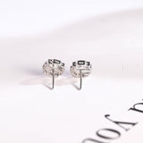 0.70 TCW Round Cut Moissanite Halo Stud Earrings in Gold 3