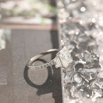 Stunning 4.0 CT Radiant Moissanite Engagement Ring with 3 Stones & Pave Design 5