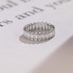 Stunning 0.5 TCW Emerald Moissanite Stones Full Eternity Wedding Band 1