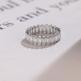 Stunning 0.5 TCW Emerald Moissanite Stones Full Eternity Wedding Band 1
