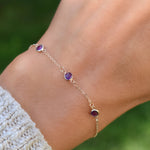0.75 CT Round Amethyst Lab Made Diamond-February Birthstone Bracelet 6