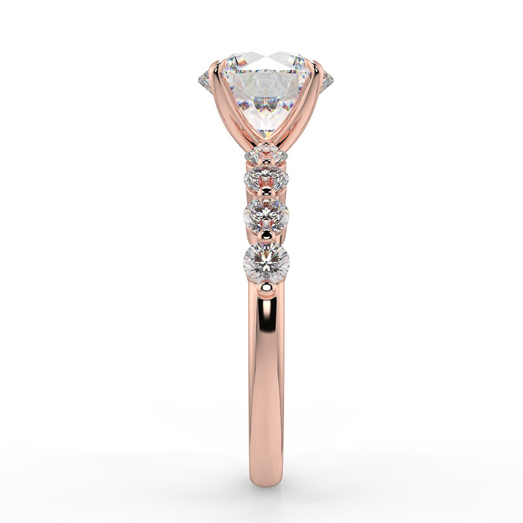 Stunning 2.0 CT Round Moissanite Engagement Ring with Pave Design 10