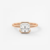 Asscher Half Bezel Lab Grown Diamond Engagement Ring