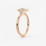 Asscher Half Bezel Lab Grown Diamond Engagement Ring