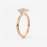 Asscher Half Bezel Lab Grown Diamond Engagement Ring
