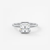Asscher Half Bezel Lab Grown Diamond Engagement Ring