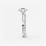 Asscher Half Bezel Lab Grown Diamond Engagement Ring