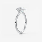 Asscher Half Bezel Lab Grown Diamond Engagement Ring