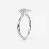 Asscher Half Bezel Lab Grown Diamond Engagement Ring