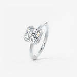 Asscher Half Bezel Lab Grown Diamond Engagement Ring