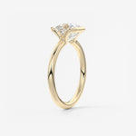 Asscher Half Bezel Lab Grown Diamond Engagement Ring