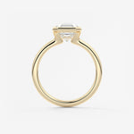 Asscher Half Bezel Lab Grown Diamond Engagement Ring