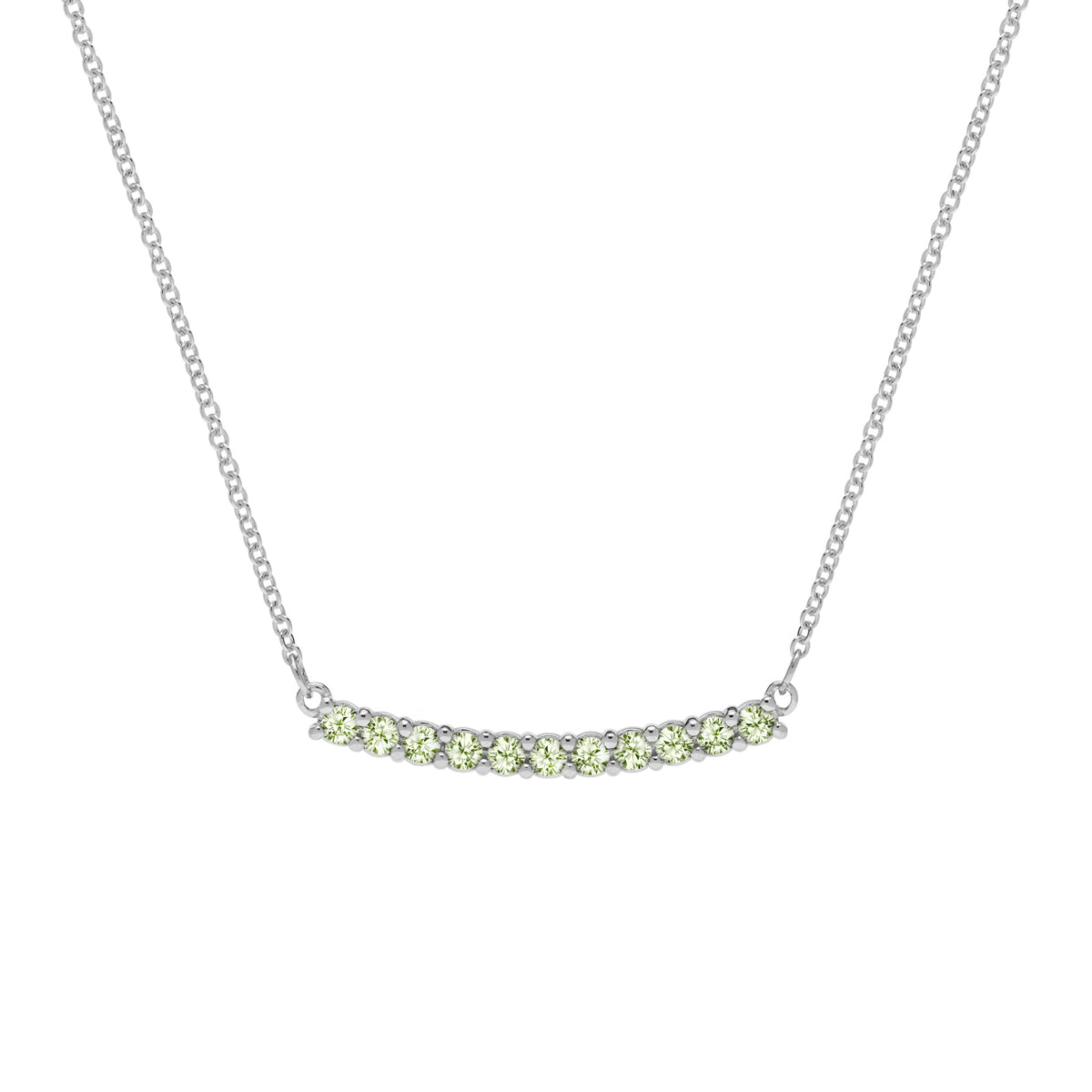 0.33 TCW Round Peridot Lab Made Diamond- August Birthstone Necklace 9
