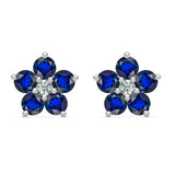 1.46 TCW Round Sapphire Lab Made Diamond- September Birthstone Earrings 5