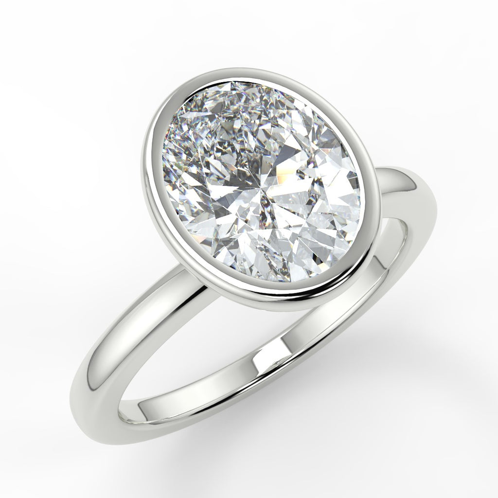 Stunning 2.11 CT Oval Moissanite Engagement Ring with Bezel Design 5