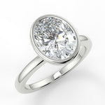 Stunning 2.11 CT Oval Moissanite Engagement Ring with Bezel Design 5