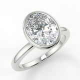 Stunning 2.11 CT Oval Moissanite Engagement Ring with Bezel Design 5