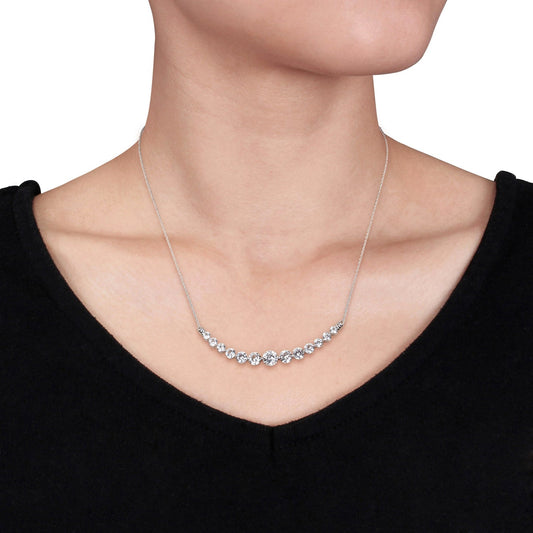 Round Cut Cubic Zirconia in 925 Sterling Silver Necklace 2