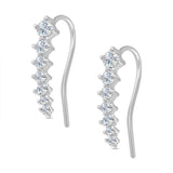 Round Cut Cubic Zirconia in 925 Sterling Silver Earrings 3