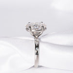 Stunning 3.5 CT Oval Shape Moissanite Engagement Ring with Cluster Design 2