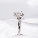 Stunning 3.5 CT Oval Shape Moissanite Engagement Ring with Cluster Design 2