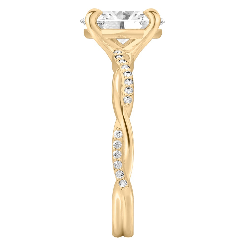 Stunning 1.0- 2.0 CT Oval Moissanite Engagement Ring with Twisted Pave Design 4