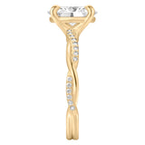 Stunning 1.0- 2.0 CT Oval Moissanite Engagement Ring with Twisted Pave Design 4