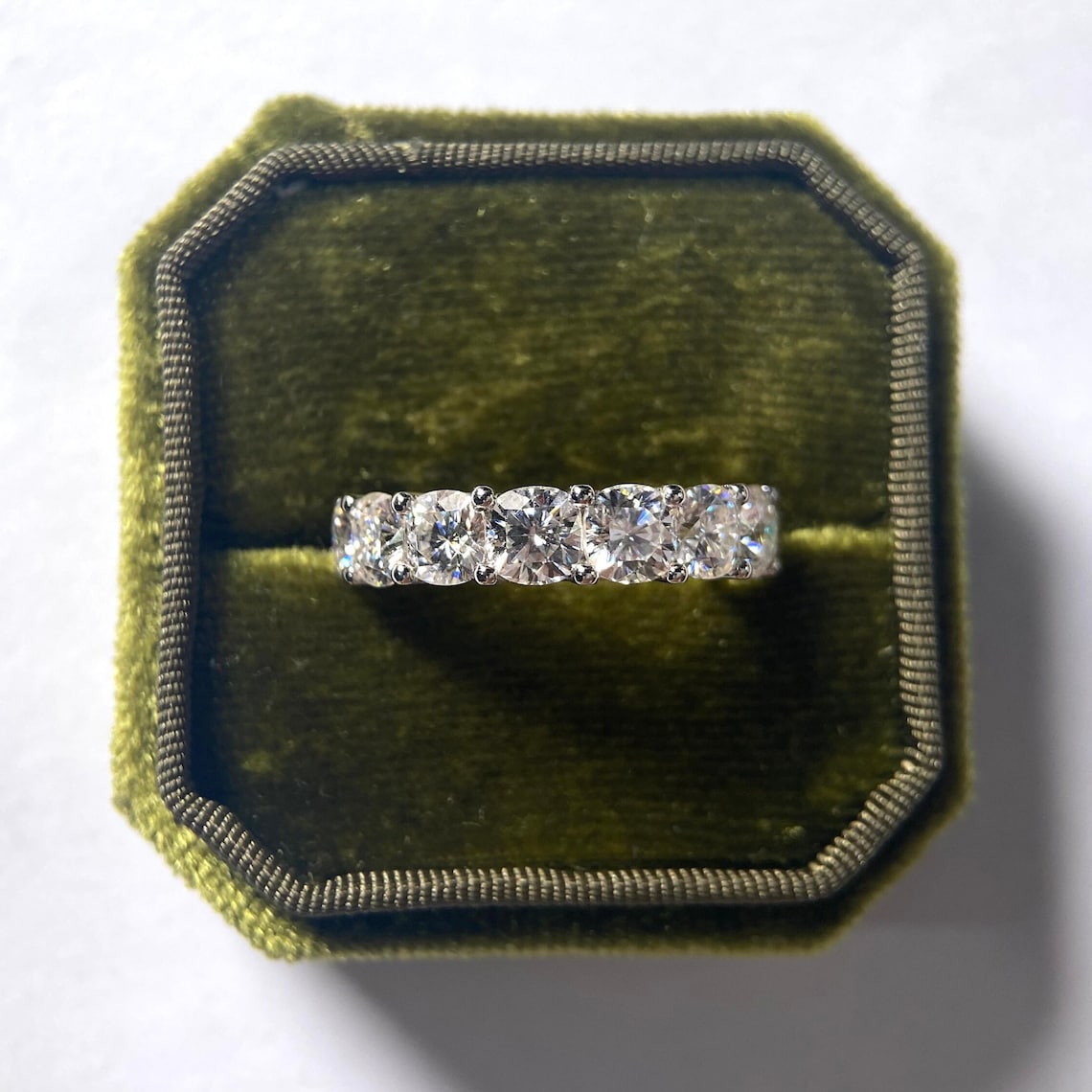 Stunning 2.0 CT Round Moissanite Stones Wedding Bands 5