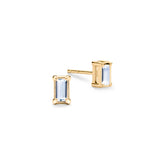 0.28 TCW Baguette Aquamarine Lab Made Diamond- March Birthstone Studs 1