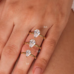 Stunning 1.0 CT Pear Moissanite Engagement Ring with Hidden Halo & Pave Design 3