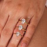 Stunning 1.0 CT Pear Moissanite Engagement Ring with Hidden Halo & Pave Design 3