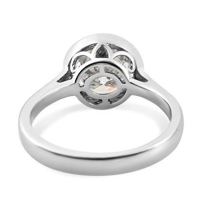 Round Cut Bezel Style Cubic Zirconia in 925 Sterling Silver Ring 5