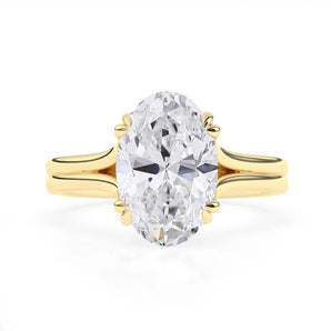 Stunning 4.0 CT Oval Moissanite Engagement Ring with Hidden Halo Design