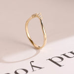 Stunning 0.1 TCW Round Moissanite Stones Curved Wedding Bands 7